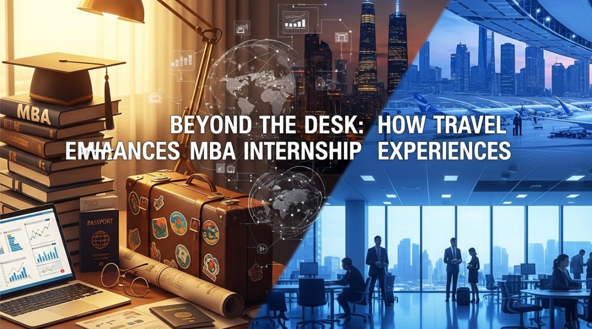 MBA experiential learning concept with business tools, global exposure, and corporate environment.