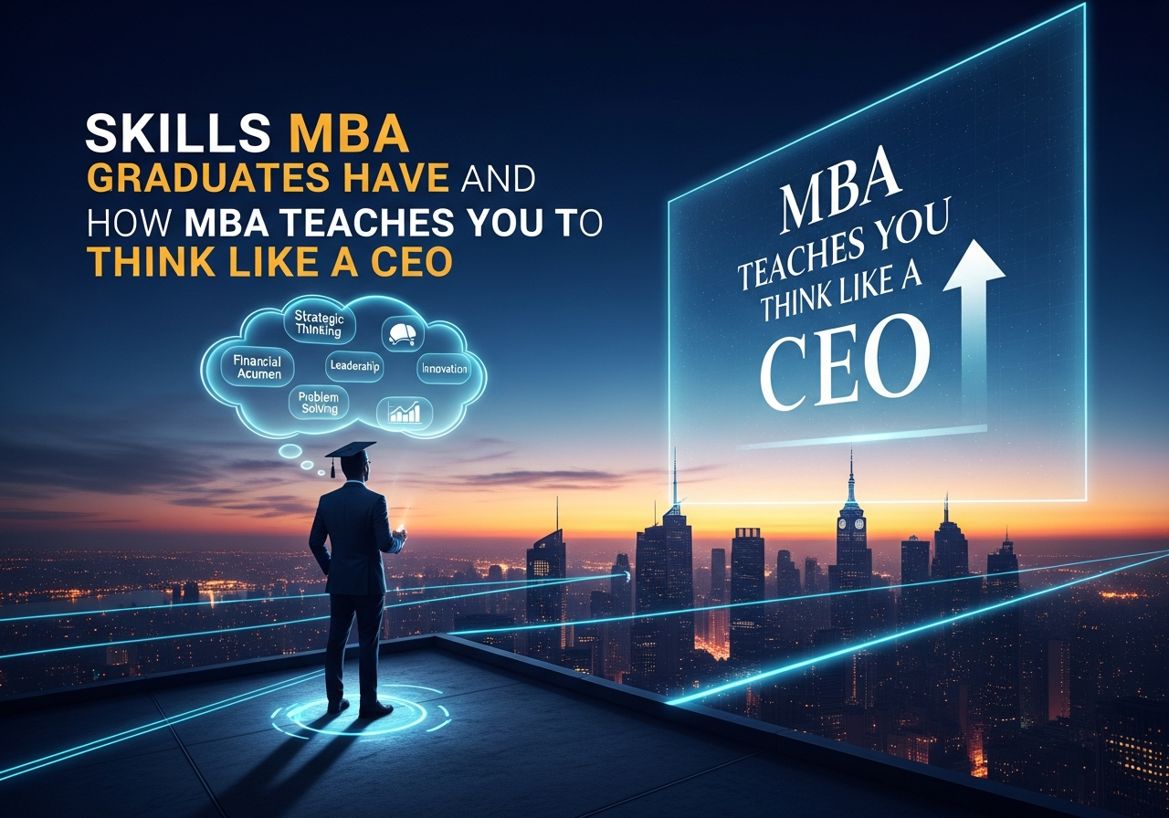 Beyond a degree, an MBA is a mental shift. Every skill—from data to leadership—builds the CEO Mindset MBA graduates need to lead globally.